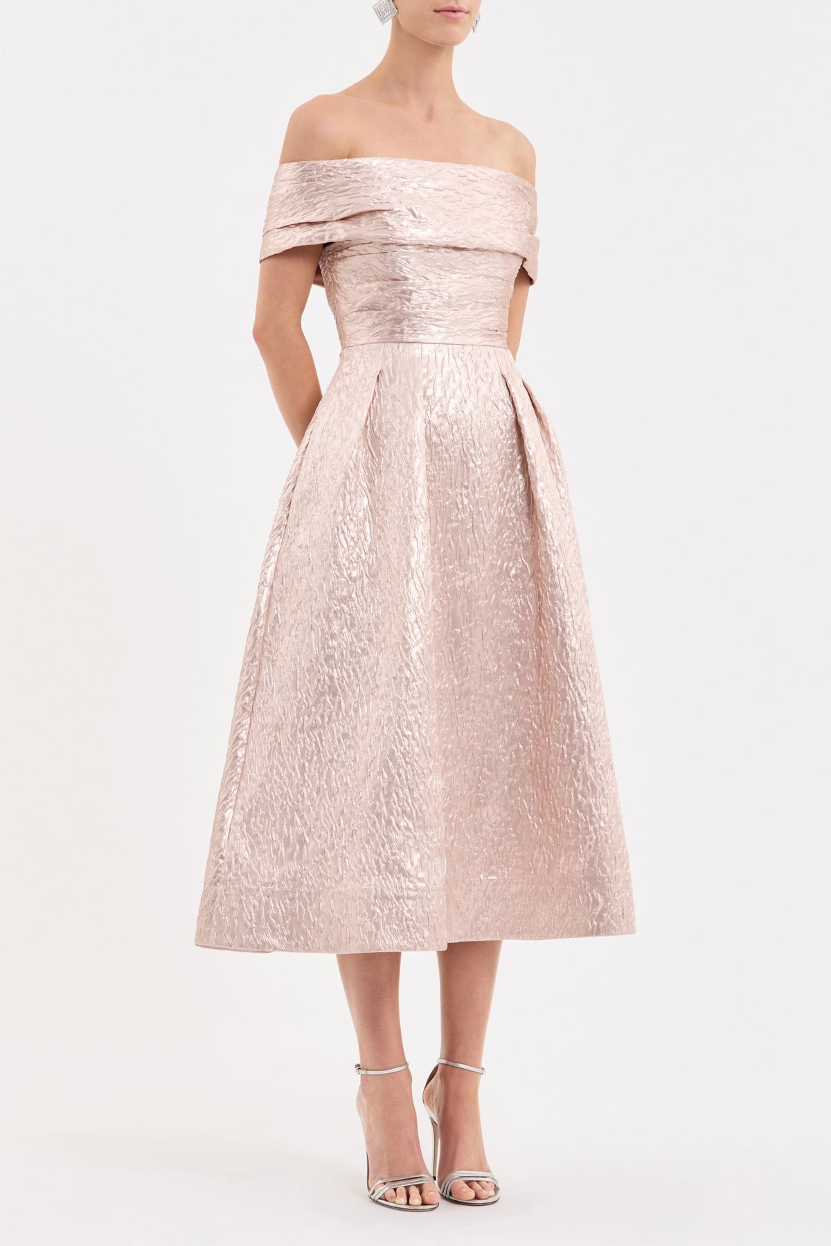 Opaline Off The Shoulder Midi Dress – Rebecca Vallance