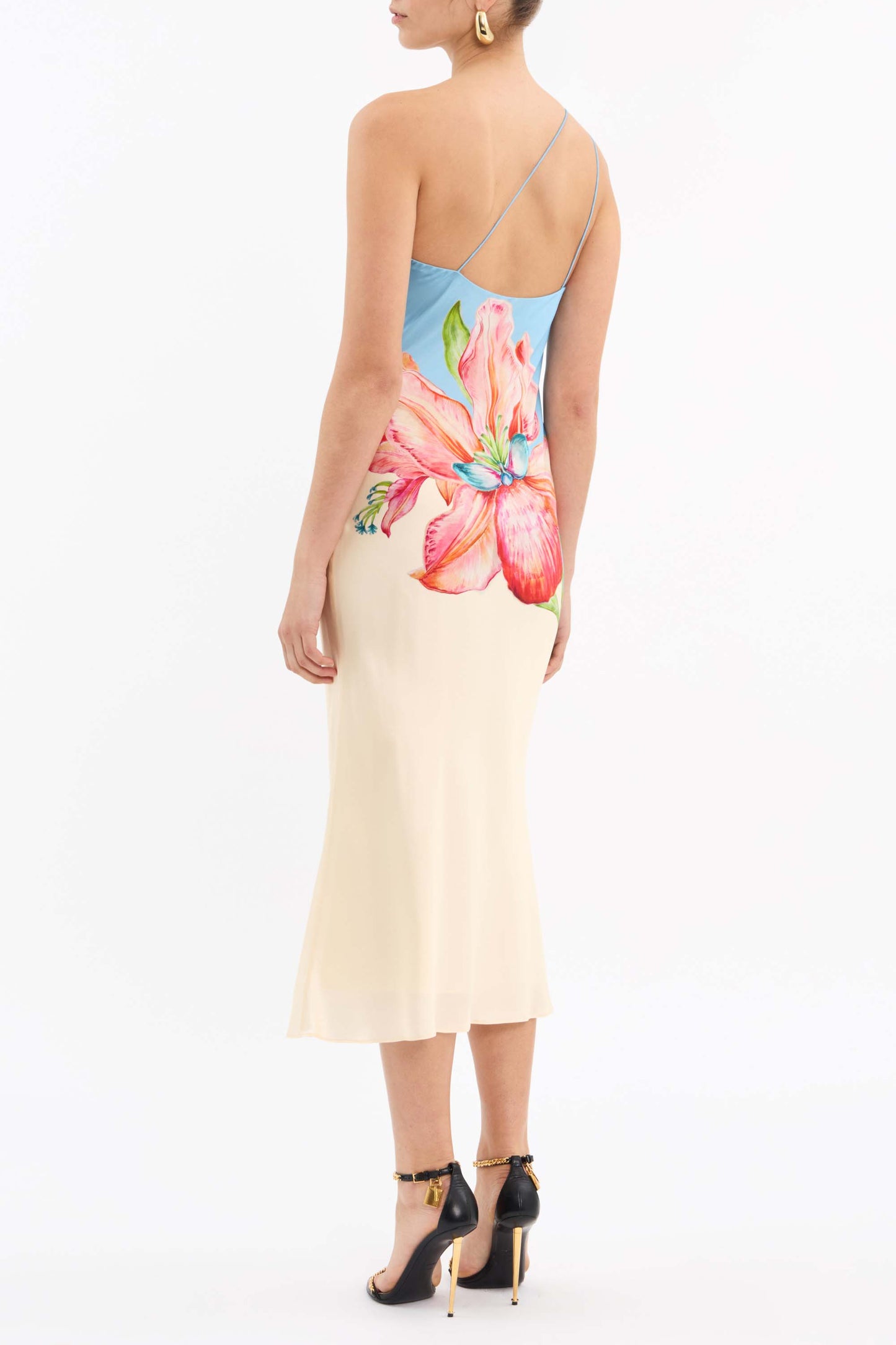 Orchid Oasis One Shoulder Midi Dress