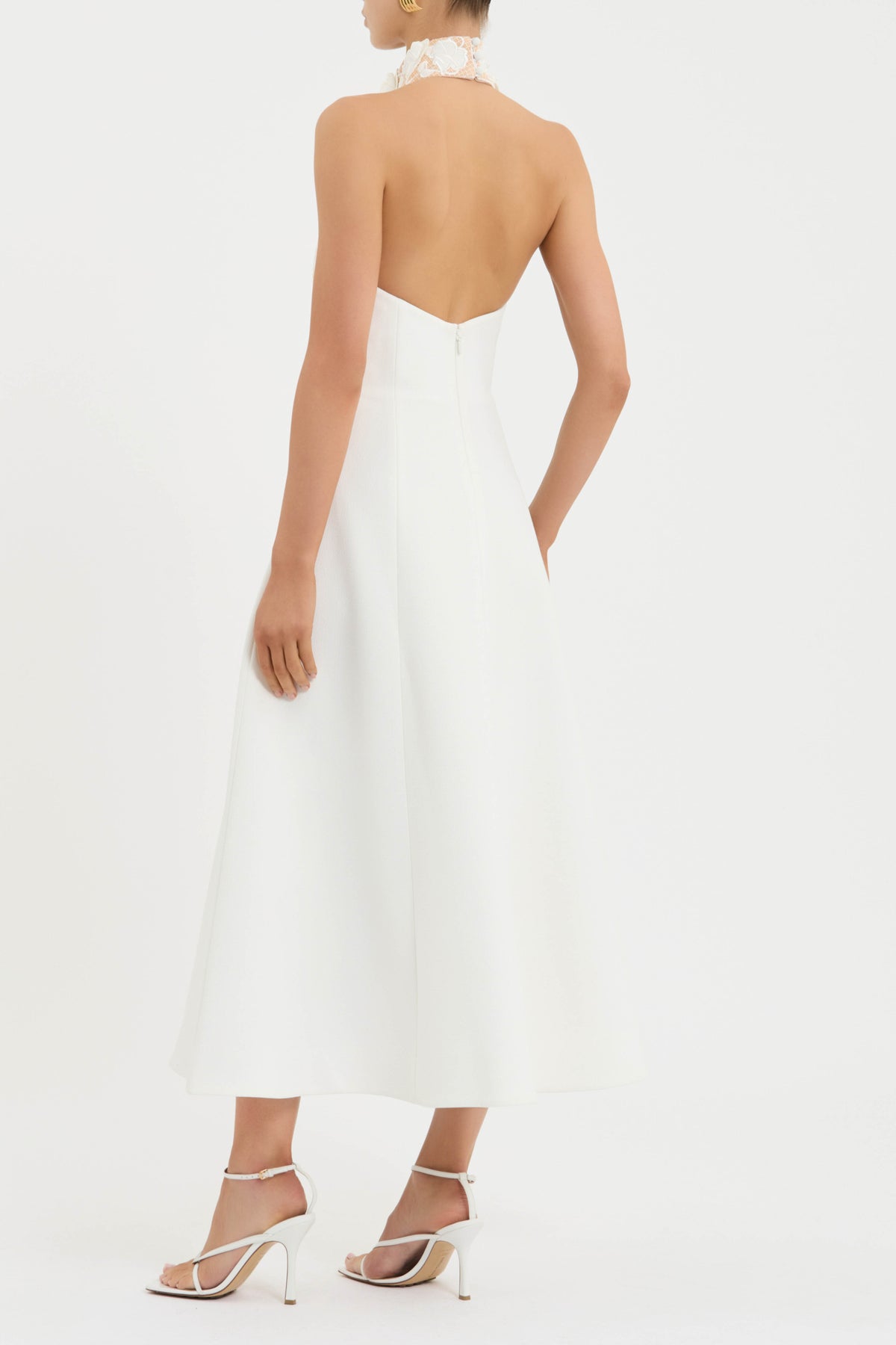 Parrish Midi Dress Ivory Size 8