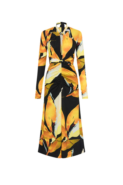 Petals of Paradise Long Sleeve Midi Dress