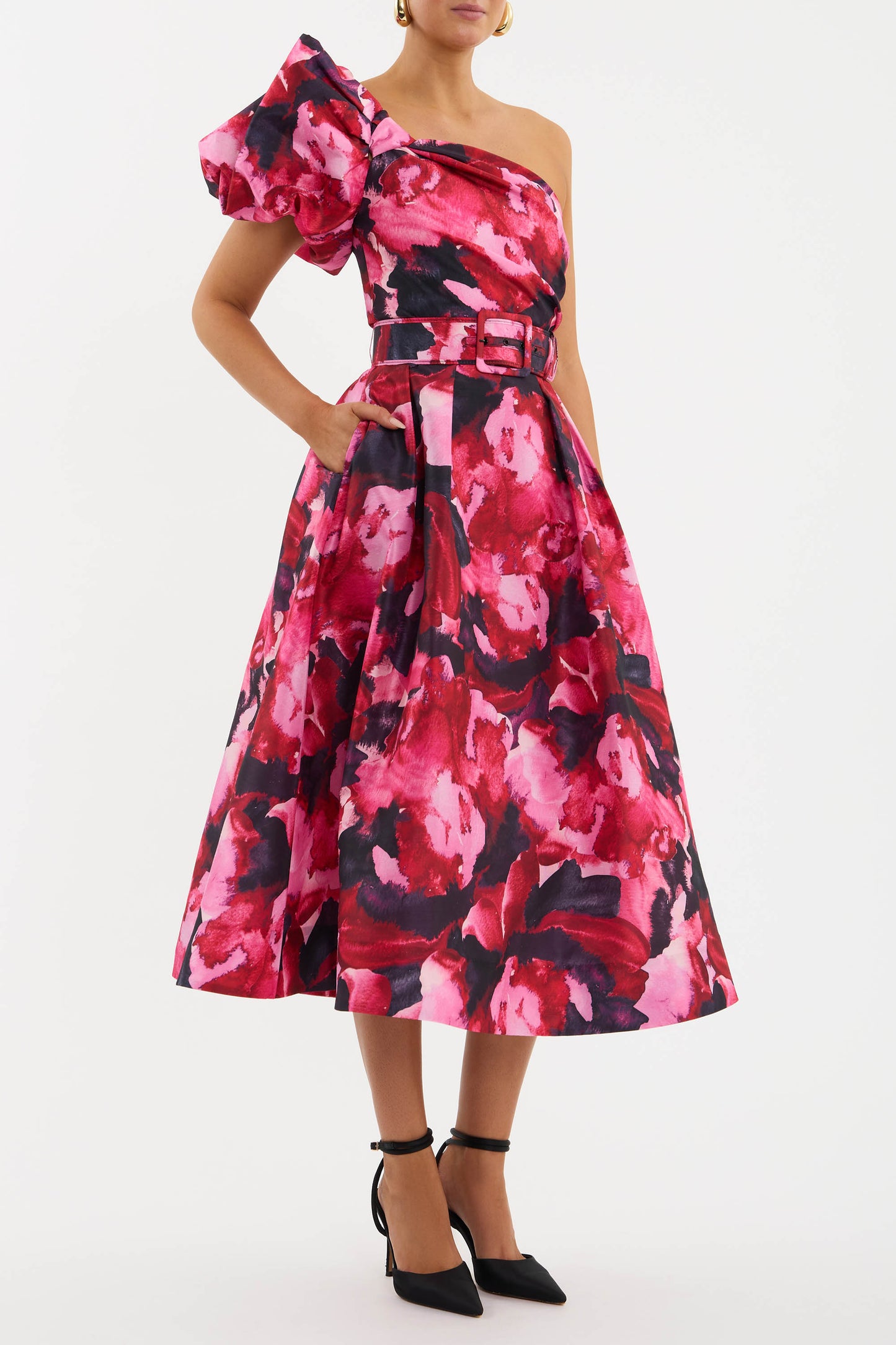 rebecca vallance carline one shoulder dress Petunia One Shoulder Midi Dress – Rebecca Vallance