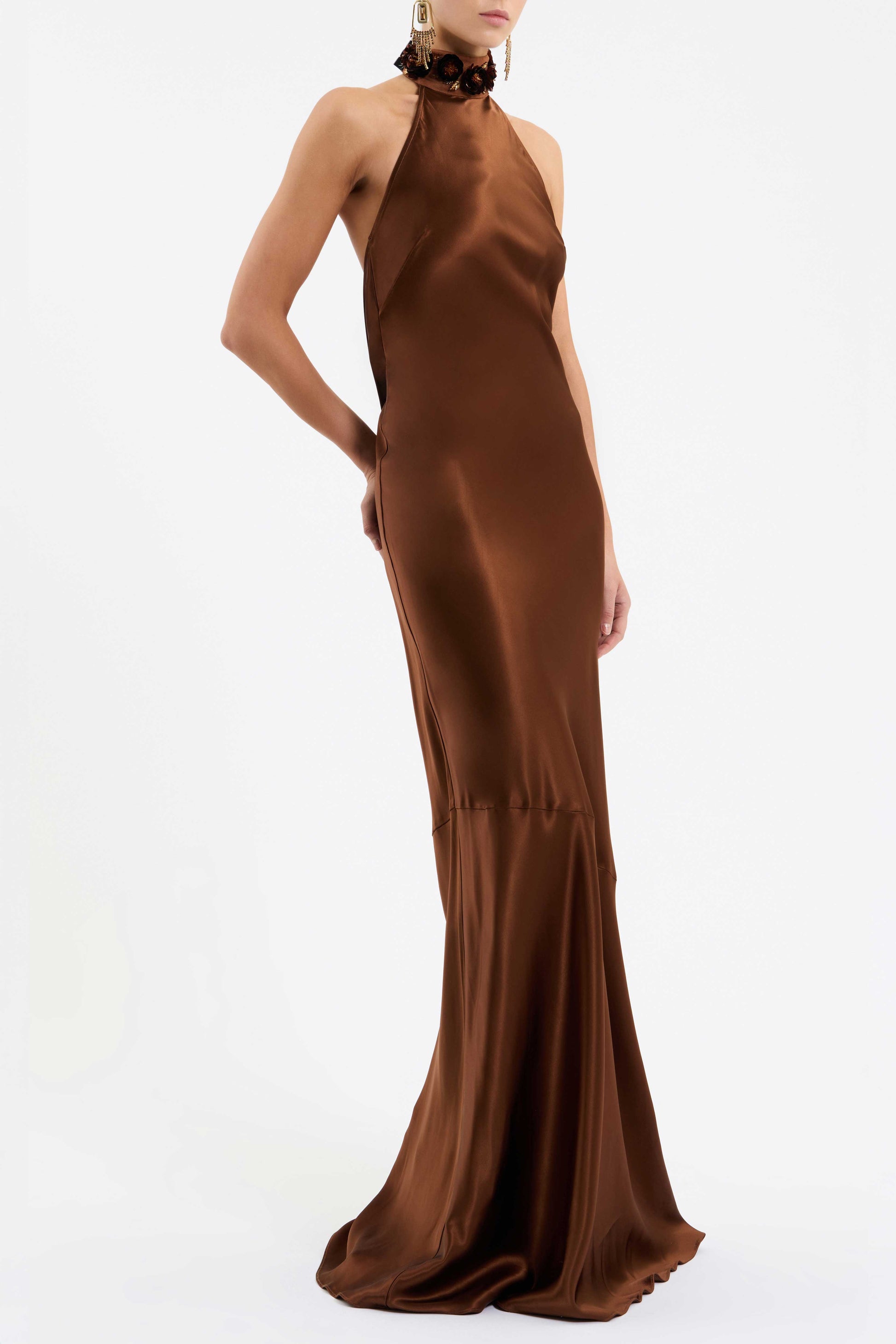 Phoenix Rose Halter Gown – Rebecca Vallance