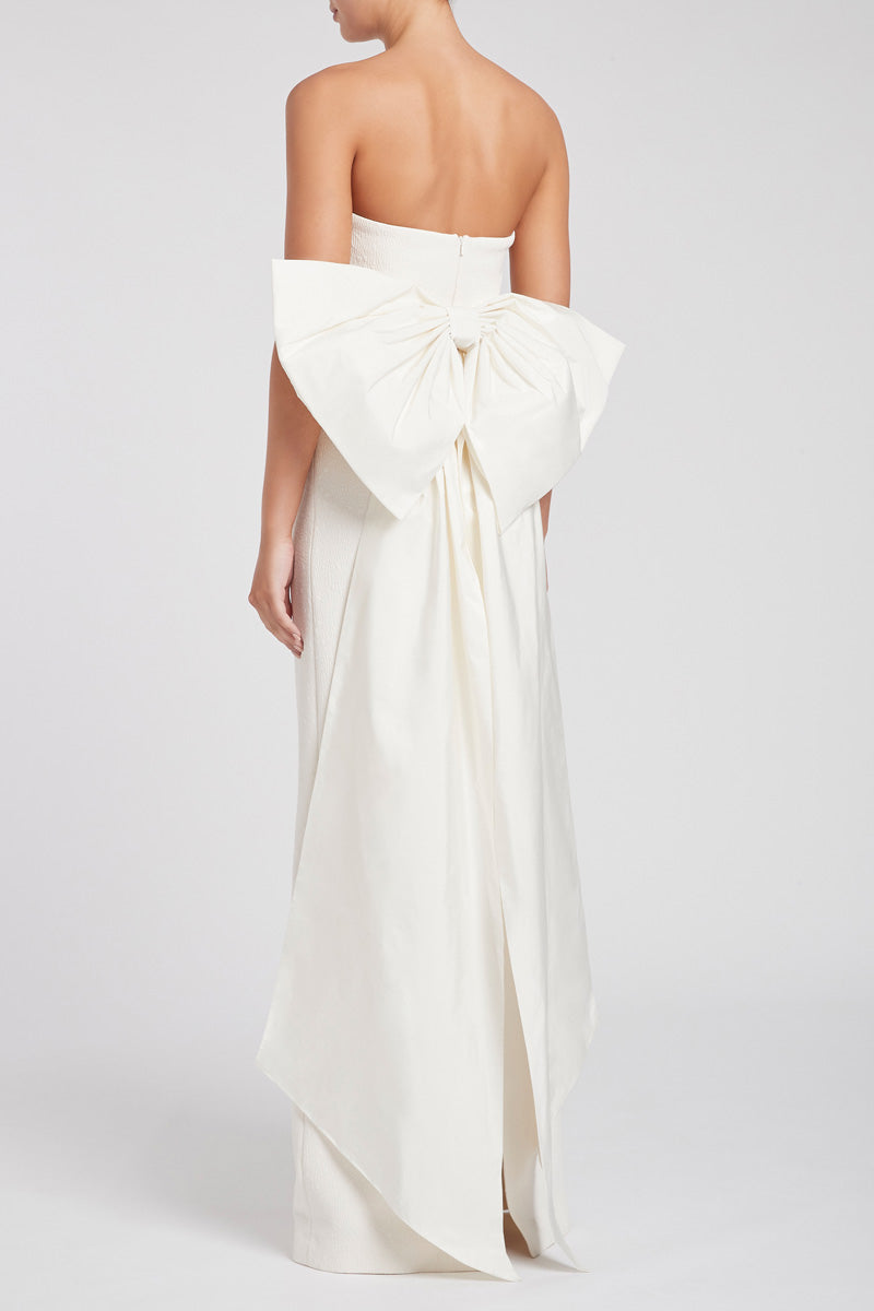 Rosette Strapless Gown