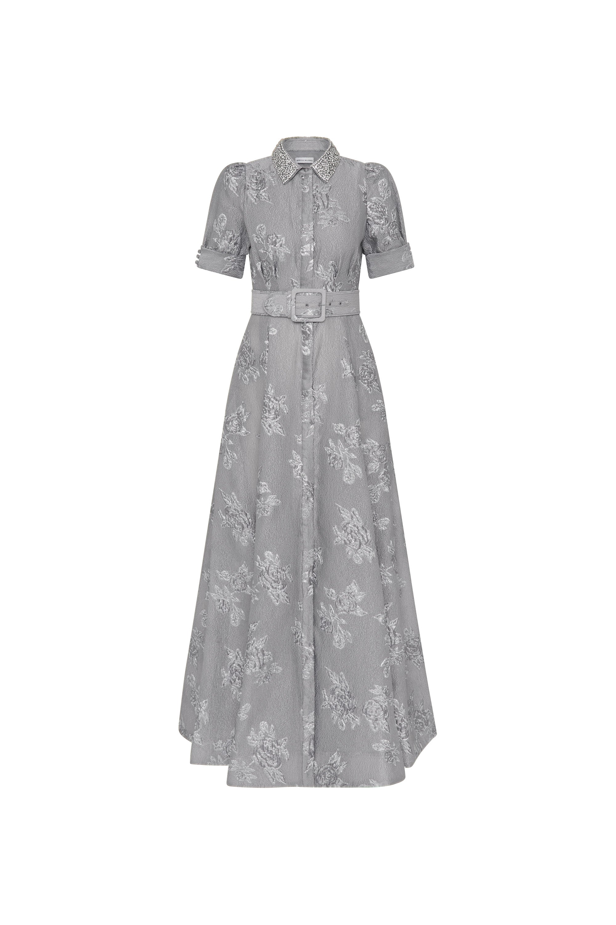 rebecca vallance silver dress Olympia Short Sleeve Gown Silver Size 6