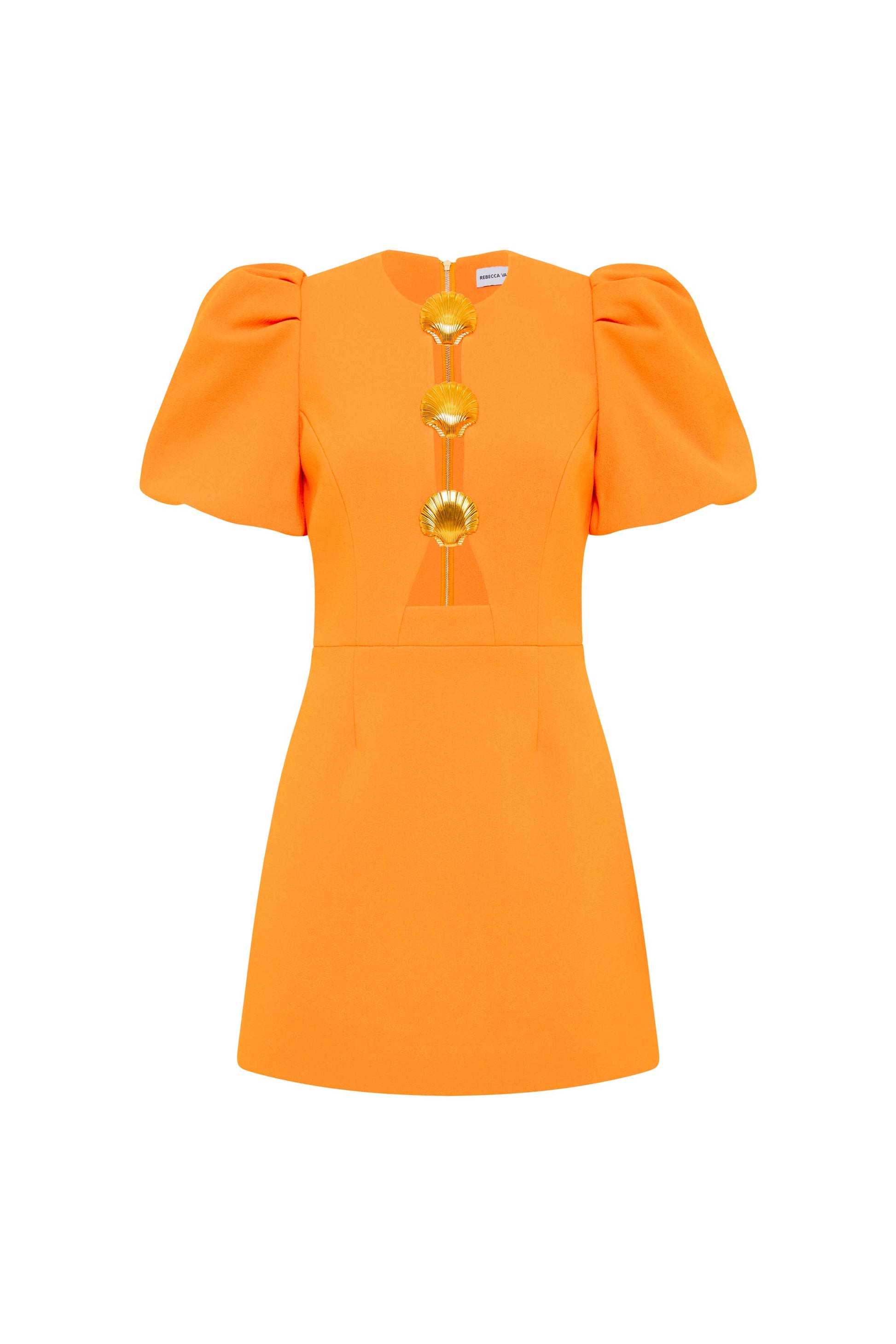 orange puff sleeve mini dress Sirene Puff Sleeve Mini Dress Orange Rebecca Vallance