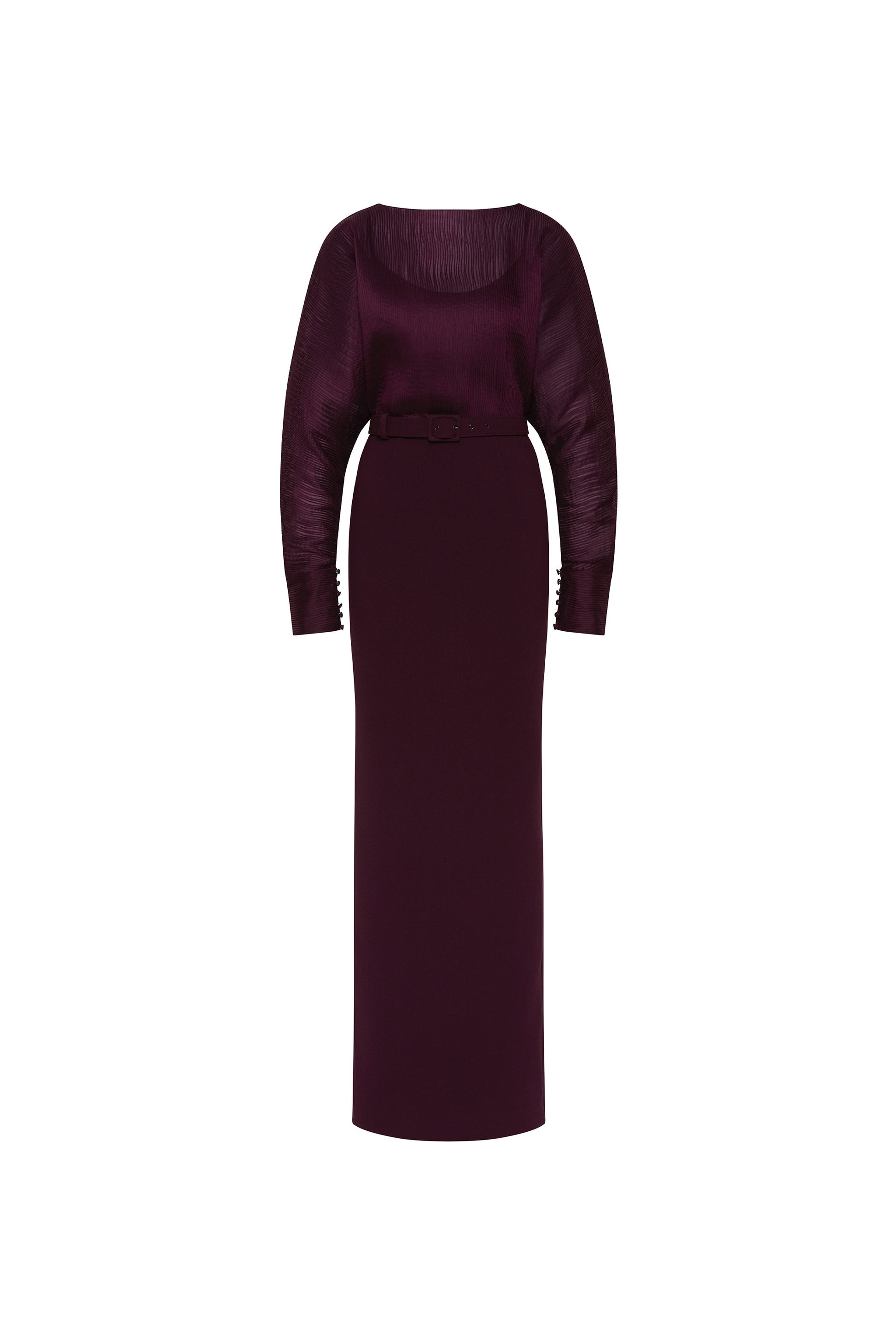 rebecca vallance burgundy dress Mischa Long Sleeve Midi Dress Rebecca Vallance