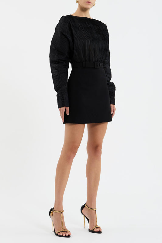 long sleeve mini dress designer To Have Your Hand Mini Dress- Light Blue
