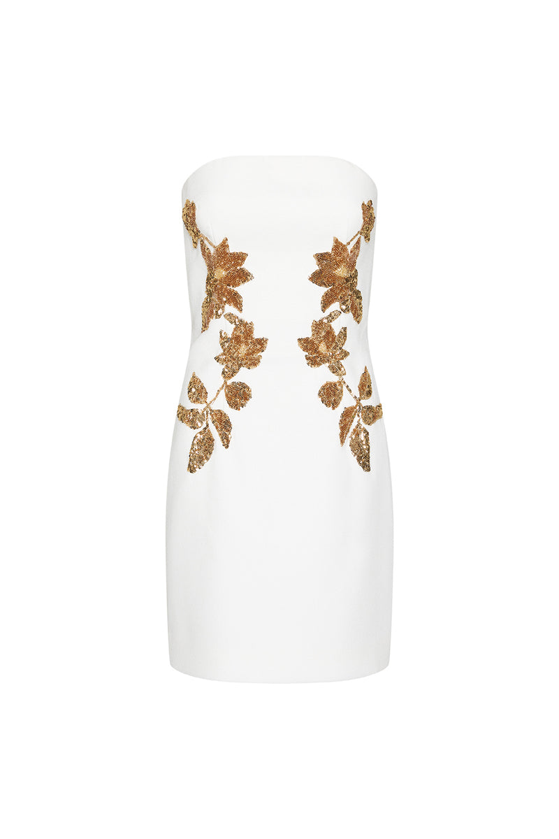 Versailles Strapless Mini Dress Ivory