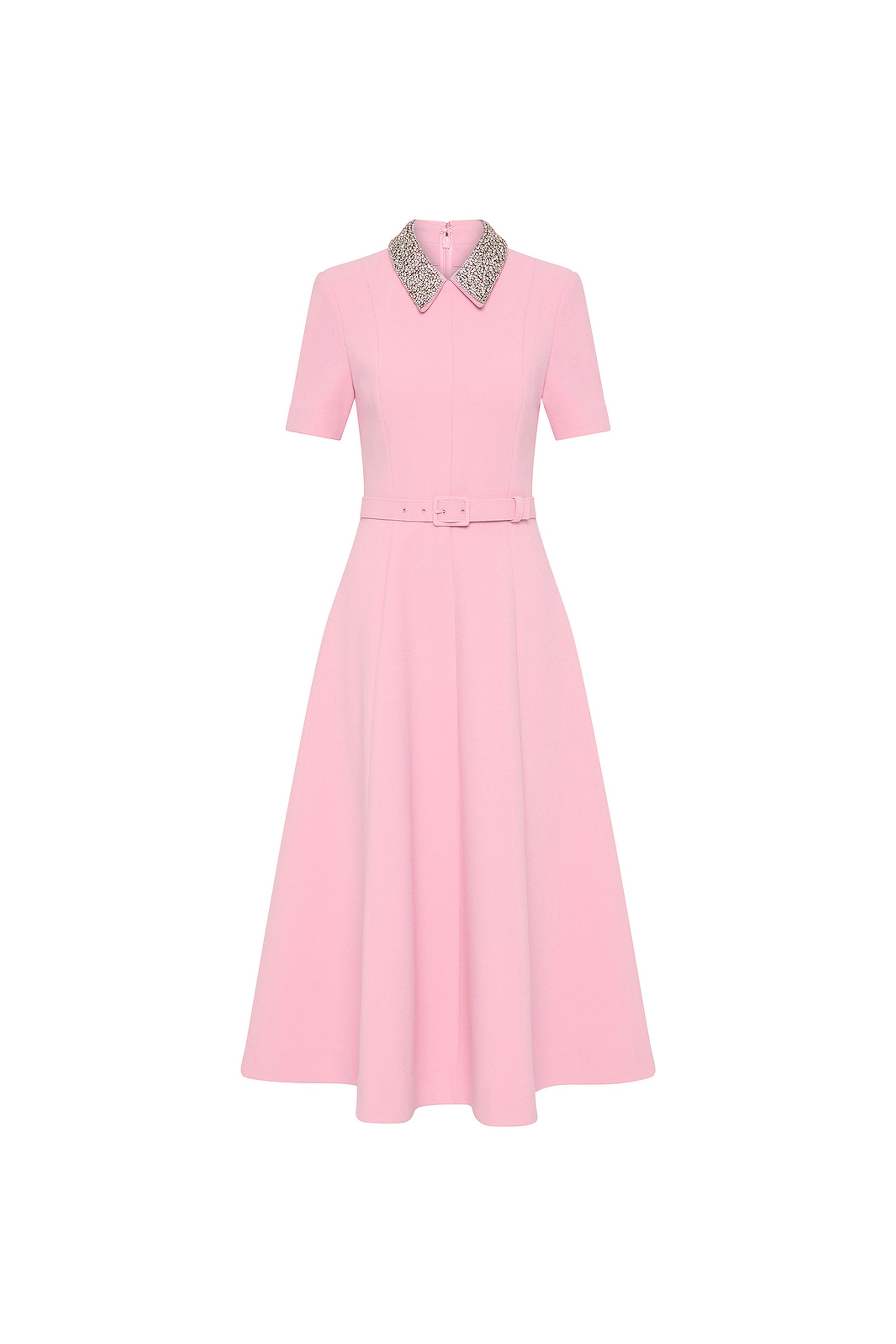 Rebecca Vallance Embellished-Collar Xena Midi Dress - Navy - 8 Rebecca Vallance Embellished-Collar Xena Midi Dress - Navy - 8