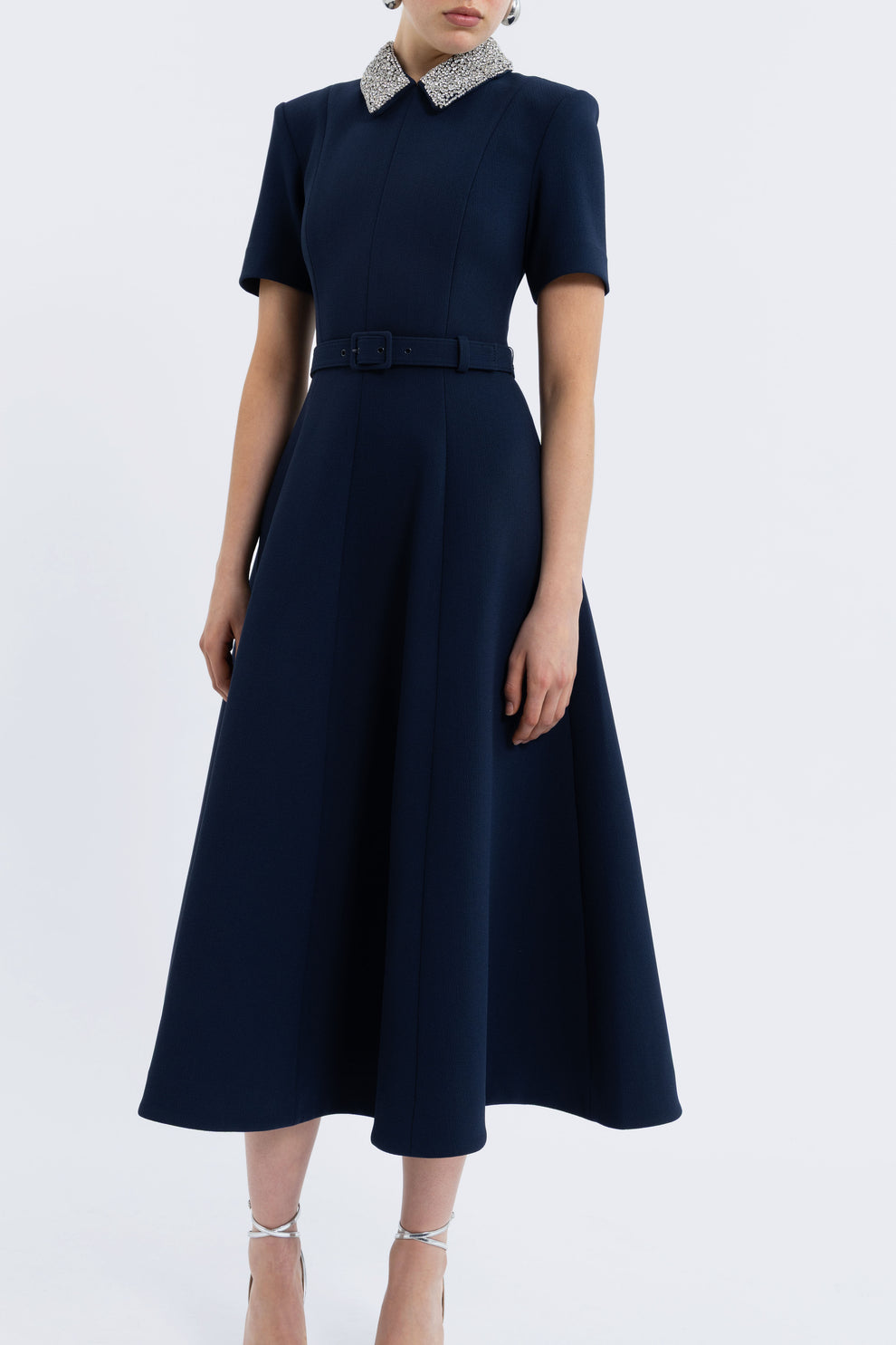 Xena Midi Dress in Navy